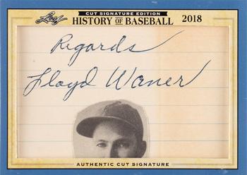 2018 Leaf Cut Signature History of Baseball Edition #NNO Lloyd Waner Front