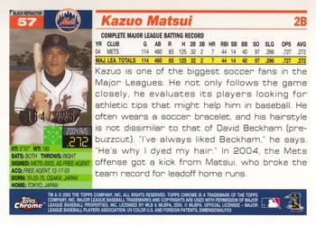 2005 Topps Chrome - Black Refractors #57 Kazuo Matsui Back