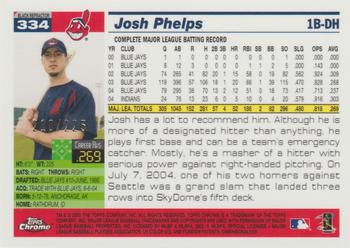 2005 Topps Chrome - Black Refractors #334 Josh Phelps Back