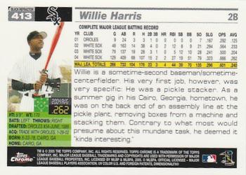 2005 Topps Chrome - Black Refractors #413 Willie Harris Back