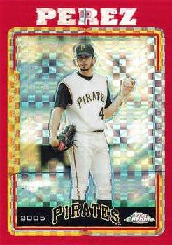 2005 Topps Chrome - Red X-Fractors #177 Oliver Perez Front