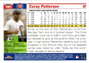 2005 Topps Chrome - Refractors #181 Corey Patterson Back