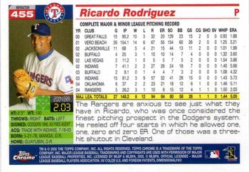 2005 Topps Chrome - Refractors #455 Ricardo Rodriguez Back