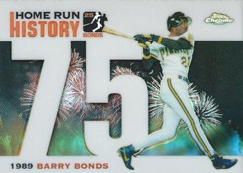 2005 Topps Chrome Updates & Highlights - Barry Bonds Home Run History Refractors #BB75 Barry Bonds Front
