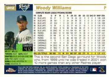 2005 Topps Chrome Updates & Highlights - Black Refractors #UH12 Woody Williams Back