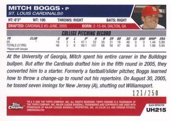 2005 Topps Chrome Updates & Highlights - Black Refractors #UH215 Mitchell Boggs Back