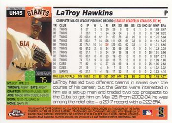 2005 Topps Chrome Updates & Highlights - Red X-Fractors #UH45 LaTroy Hawkins Back