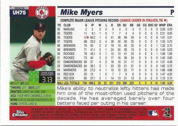 2005 Topps Chrome Updates & Highlights - Refractors #UH75 Mike Myers Back