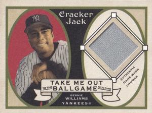 2005 Topps Cracker Jack - Take Me Out to the Ballgame Mini Relics #TO-BW Bernie Williams Front