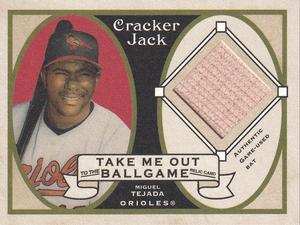 2005 Topps Cracker Jack - Take Me Out to the Ballgame Mini Relics #TO-MTE2 Miguel Tejada Front