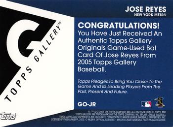 2005 Topps Gallery - Originals Relics #GO-JR Jose Reyes Back