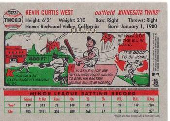 2005 Topps Heritage - Chrome Refractors #THC83 Kevin West Back