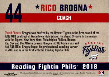 2018 Grandstand Reading Fightin Phils Update #NNO Rico Brogna Back