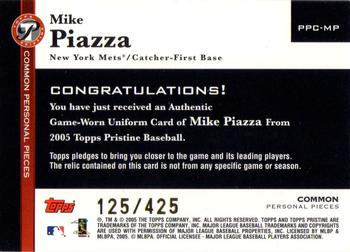 2005 Topps Pristine - Personal Pieces Common Relics #PPC-MP Mike Piazza Back