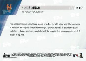 2019 Topps Now - Card of the Month #M-SEP Pete Alonso Back