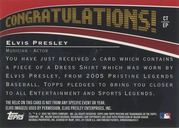 2005 Topps Pristine Legends - Celebrity Threads Refractors #EP Elvis Presley Back