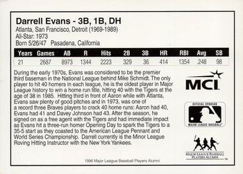 1996 MCI Ambassadors of Baseball World Tour #NNO Darrell Evans Back