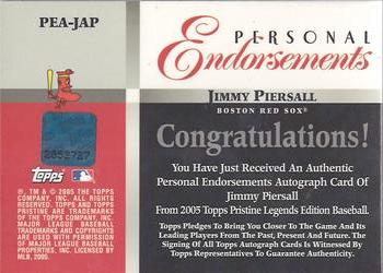 2005 Topps Pristine Legends - Personal Endorsements #PEA-JAP Jimmy Piersall Back