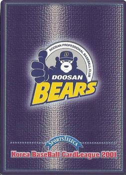 2001 Teleca Doosan Bears Card Game #NNO Jae-Hak Shim Back