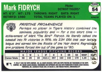 2005 Topps Pristine Legends - Refractors #54 Mark Fidrych Back
