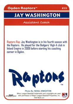 2012 Grandstand Ogden Raptors #NNO Jay Washington Back