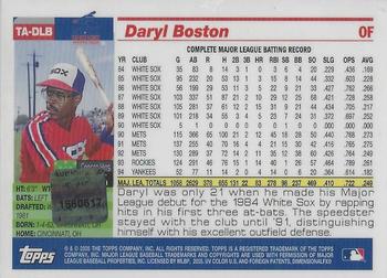 2005 Topps Retired Signature Edition - Autographs #TA-DLB Daryl Boston Back