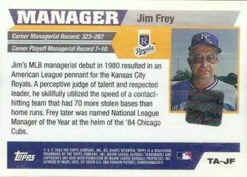 2005 Topps Retired Signature Edition - Autographs #TA-JF Jim Frey Back