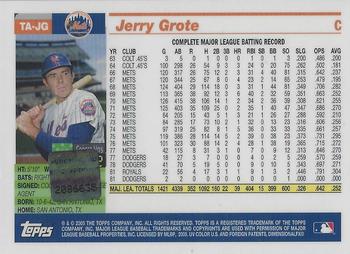 2005 Topps Retired Signature Edition - Autographs #TA-JG Jerry Grote Back