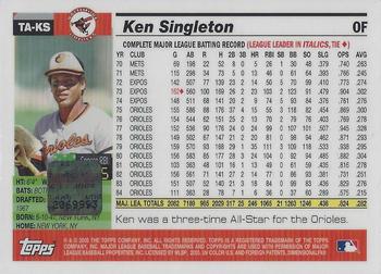 2005 Topps Retired Signature Edition - Autographs #TA-KS Ken Singleton Back
