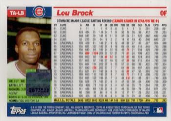 2005 Topps Retired Signature Edition - Autographs #TA-LB Lou Brock Back