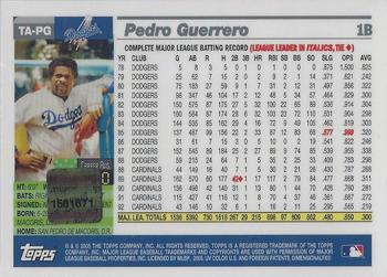 2005 Topps Retired Signature Edition - Autographs #TA-PG Pedro Guerrero Back