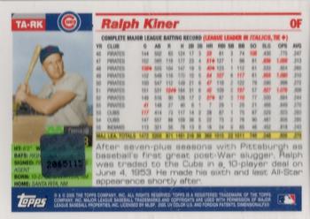 2005 Topps Retired Signature Edition - Autographs #TA-RK Ralph Kiner Back