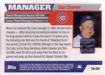 2005 Topps Retired Signature Edition - Autographs #TA-DZ Don Zimmer Back