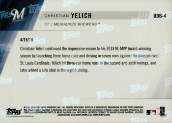 2019 Topps Now Road to Opening Day Bonus #ODB-4 Christian Yelich Back