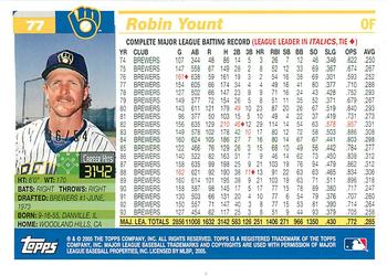 2005 Topps Retired Signature Edition - Black #77 Robin Yount Back
