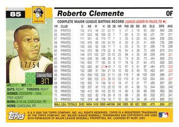 2005 Topps Retired Signature Edition - Black #85 Roberto Clemente Back