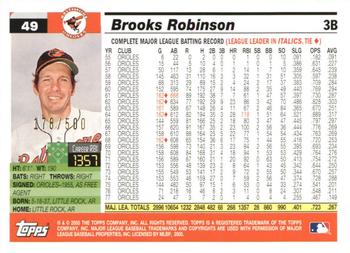 2005 Topps Retired Signature Edition - Gold #49 Brooks Robinson Back