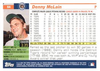 2005 Topps Retired Signature Edition - Gold #54 Denny McLain Back