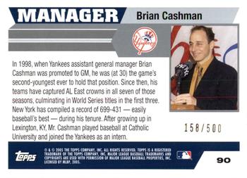 2005 Topps Retired Signature Edition - Gold #90 Brian Cashman Back