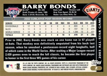 2003 All-Star FanFest #2 Barry Bonds Back