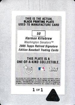 2005 Topps Retired Signature Edition - Printing Plates Black #50 Harmon Killebrew Back