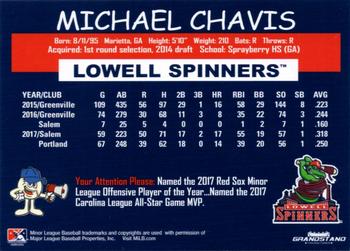 2018 Grandstand Lowell Spinners #NNO Michael Chavis Back
