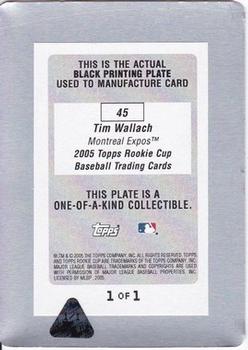 2005 Topps Rookie Cup - Printing Plate Black #45 Tim Wallach Back