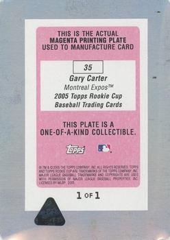 2005 Topps Rookie Cup - Printing Plate Magenta #35 Gary Carter Back