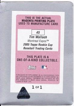2005 Topps Rookie Cup - Printing Plate Magenta #45 Tim Wallach Back