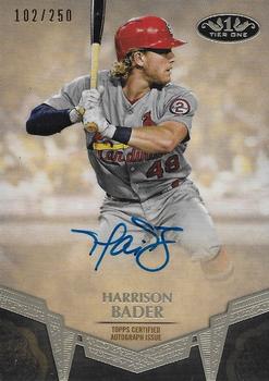 2019 Topps Tier One - Break Out Autographs #BA-HB Harrison Bader Front