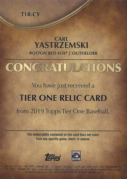 2019 Topps Tier One - Tier One Relics #T1R-CY Carl Yastrzemski Back