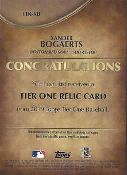 2019 Topps Tier One - Tier One Relics #T1R-XB Xander Bogaerts Back