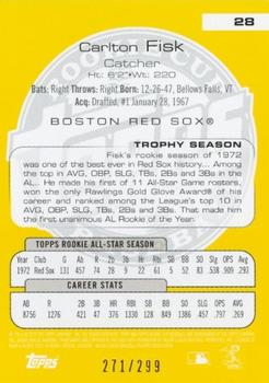 2005 Topps Rookie Cup - Yellow #28 Carlton Fisk Back
