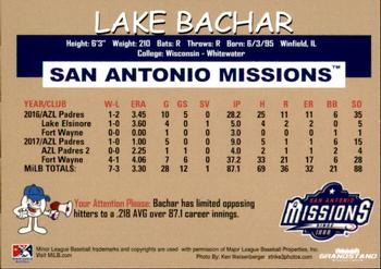 2018 Grandstand San Antonio Missions #3 Lake Bachar Back